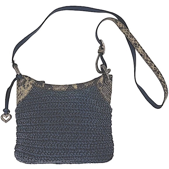 Brighton Blue and Tan Crossbody Bag - Picture 1 of 13